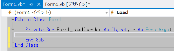 フォームロードイベント